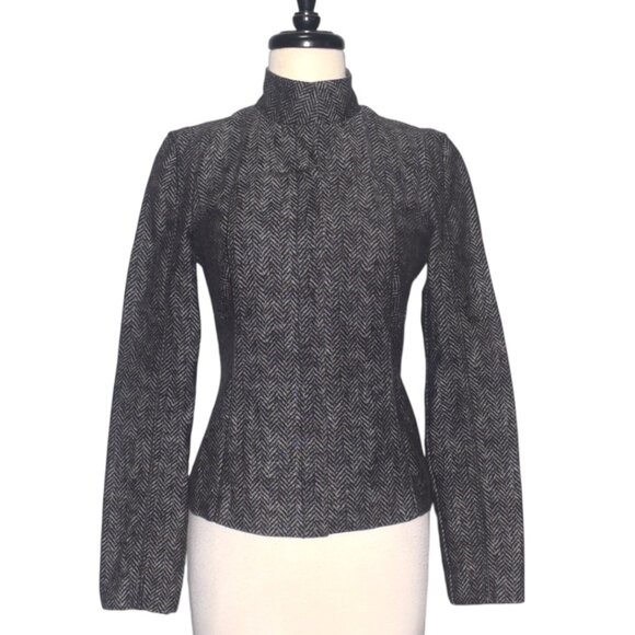 Vintage 90s Kenzo Jeans Herringbone Cotton Denim Jacket Blazer Italy 36 XS S - Picture 4 of 13